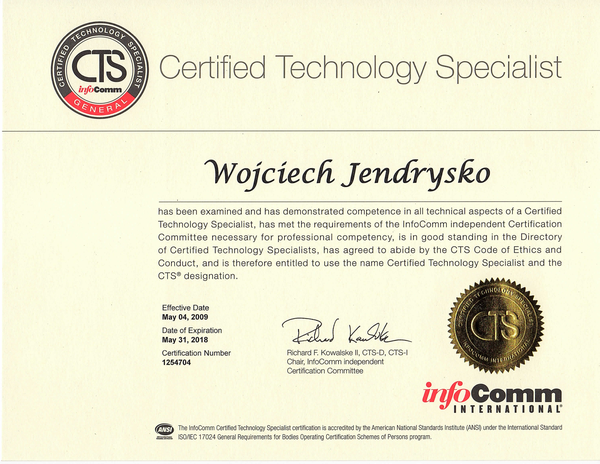 CTS  -  Certified Technology Specialist