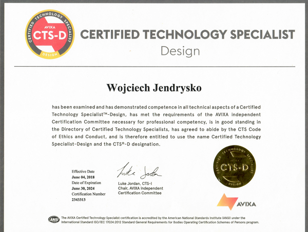 CTS-D  -  Certified Technology Specialist, Design