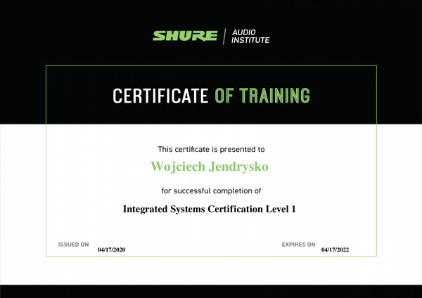 Integrated Systems Certification Level 1