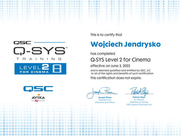 Q-SYS Cinema Level 2