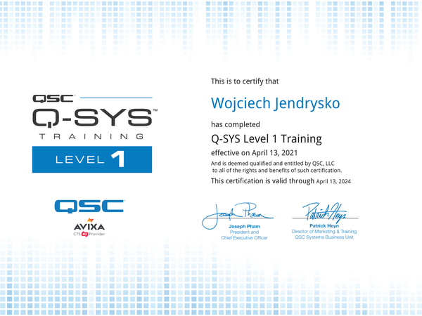 Q-SYS Level 1 (Audio)